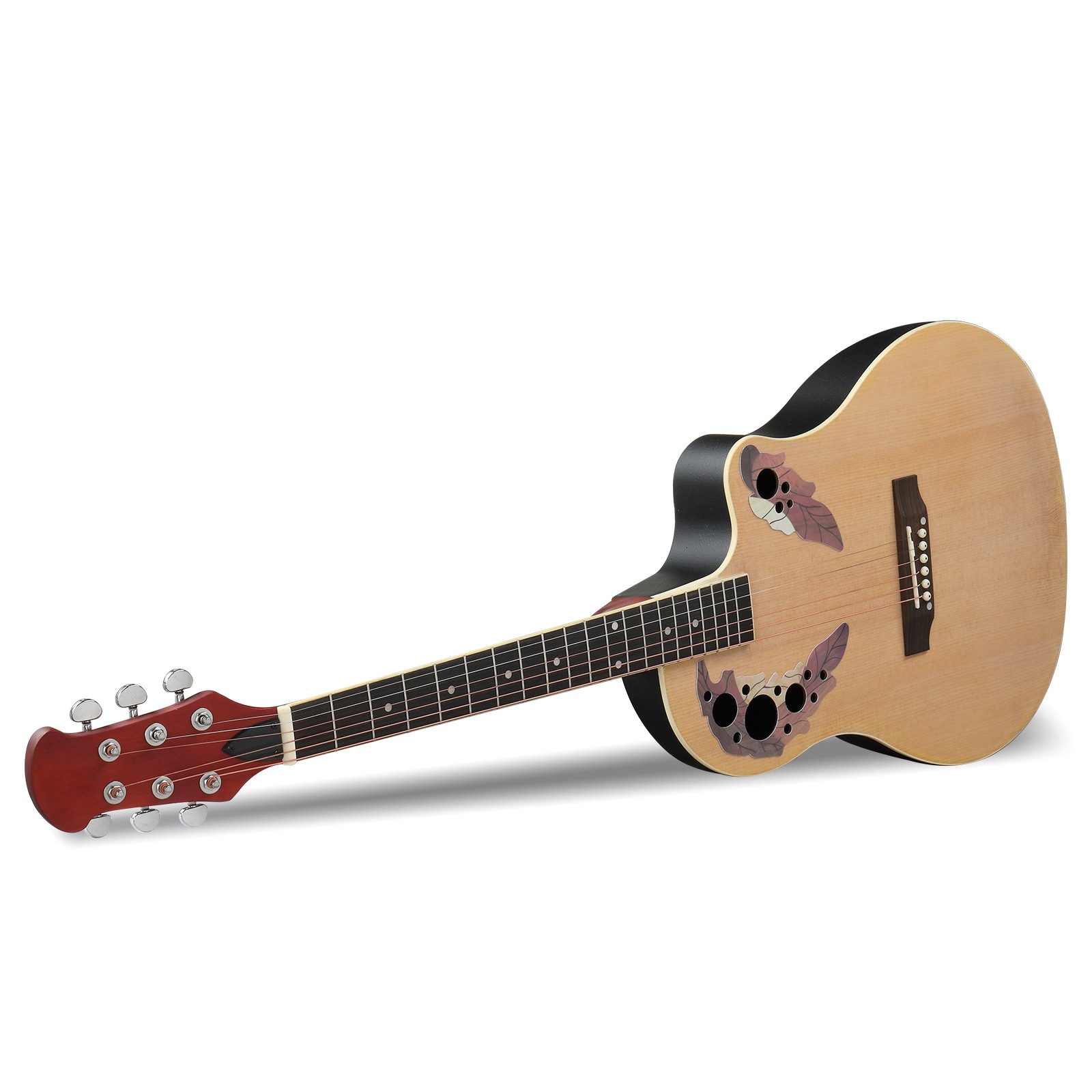 Glarry 41" Cutaway Round Back Natural Spruce Right Handed Acoustic Guitar