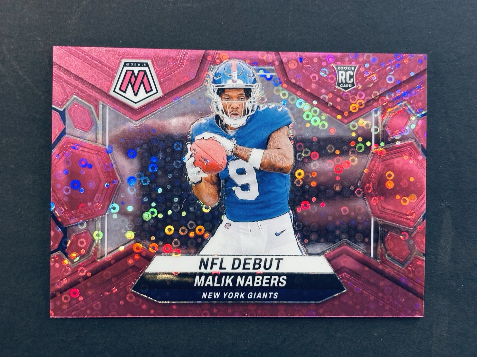 2024 Mosaic Malik Nabers NFL Debut Pink Disco Jersey Match 1/20 New York Giants