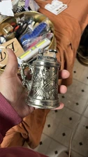 Silver Beer Stein Mug Table Lighter Knight Handle
