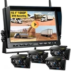 Wireless Magnetic Solar Backup Camera 1080P 10.1" DVR for Monitor RV Truck Ship