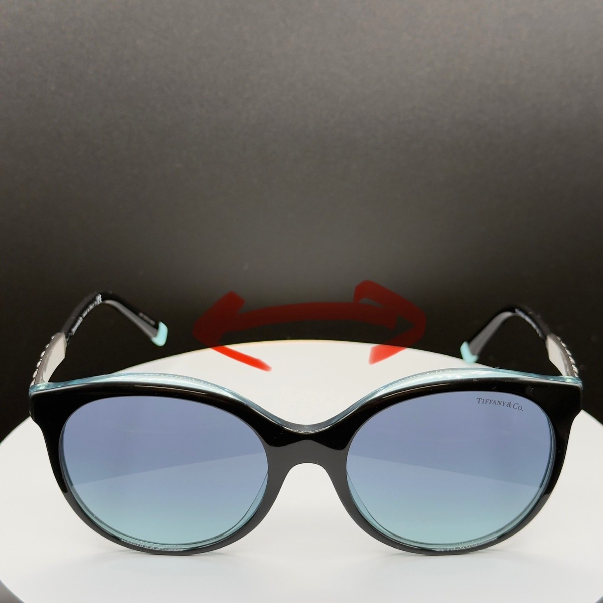 Tiffany & Co TF 4175B 8285/9S Black Cat Eye Sunglasses Blue 