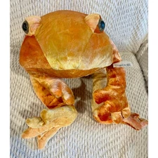 Vintage 1999 Commonwealth 20" Plush Frog Gold Orange Crushed Velvet RARE NWT