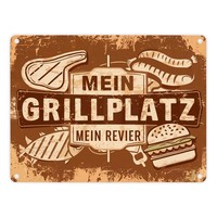 Grillplatz Vintage Metallschild In 15X20 Cm - Mein Revier