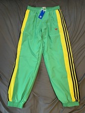 Adidas Originals Warm Up Retro Track Pants Green Yellow Men's Size Medium KA4579