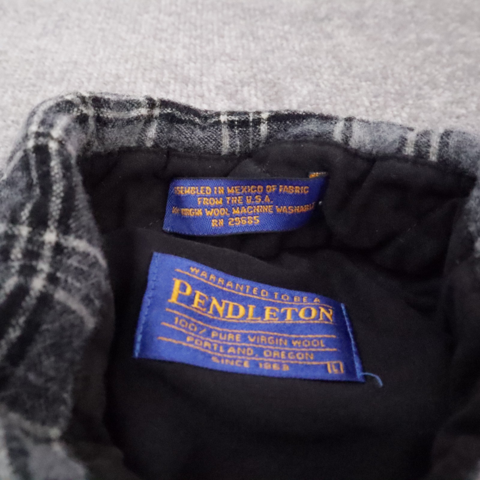 Pendleton Virgin Wool Large Gray Drummond Tartan … - image 9