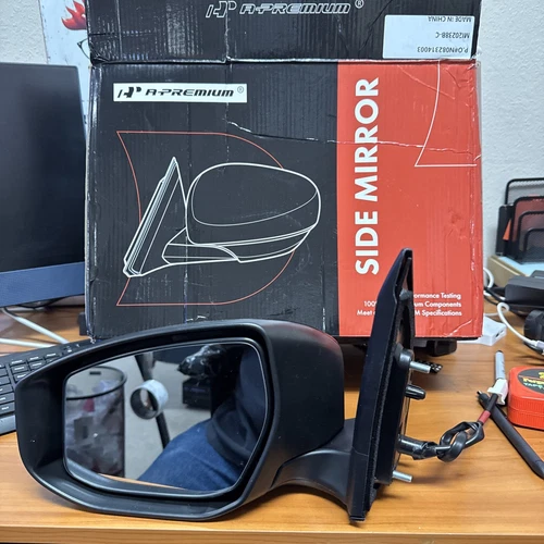 Left Side Power Non-Foldaway W/Cover View Mirror 8H3P To 2013-2018 Nissan Sentra