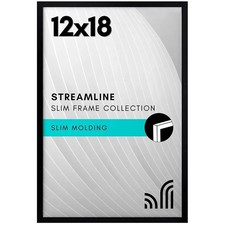 2 Americanflat 12x18 Poster Frame Polished Plexiglass, Black