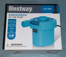 Bestway sidewinder AC air pump 110-120V Inflation And Deflation Camping NEW Blue