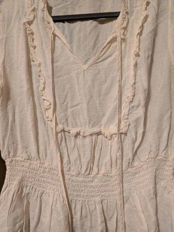 Женская большая кремовая блузка с оборками Soulmates со сборками на талии и манжетах богемное платье - Изображение 2 из 4