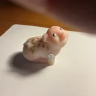 Fenton Painted Pink Pig Figurine Signed