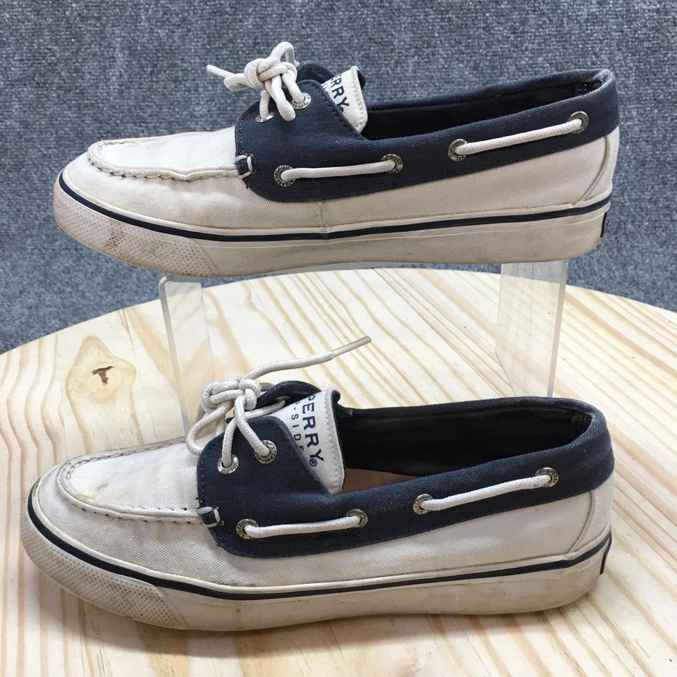 Zapatos Sperry Top Sider para mujer 8 M barco blanco azul con cordones informales bajos sin cordones Foto 2 de 4