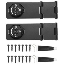 Password Rotary Hasp Locks Glow Black  2 Set , Tri-fold Keyless Cabinet Lock