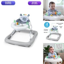 Ingenuity Smooth Strides Baby Walker - Chambray, 3 Heights, Toys, 6M-12M