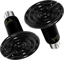 Healsmart Reptile Heat Lamp 100W 2-Pack Ceramic Heat Emitter, No Light Emitting