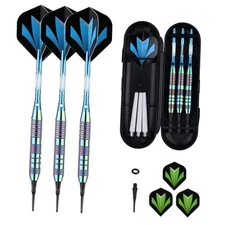 Darts Plastic Tip Set - 18g 21g Colorful Rainbow Soft Tip Darts C-TYPE-BLUE-21g