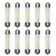 10pcs Led Car Festoon Dome Interior Light 31mm 36mm 39mm 41mm Cob White