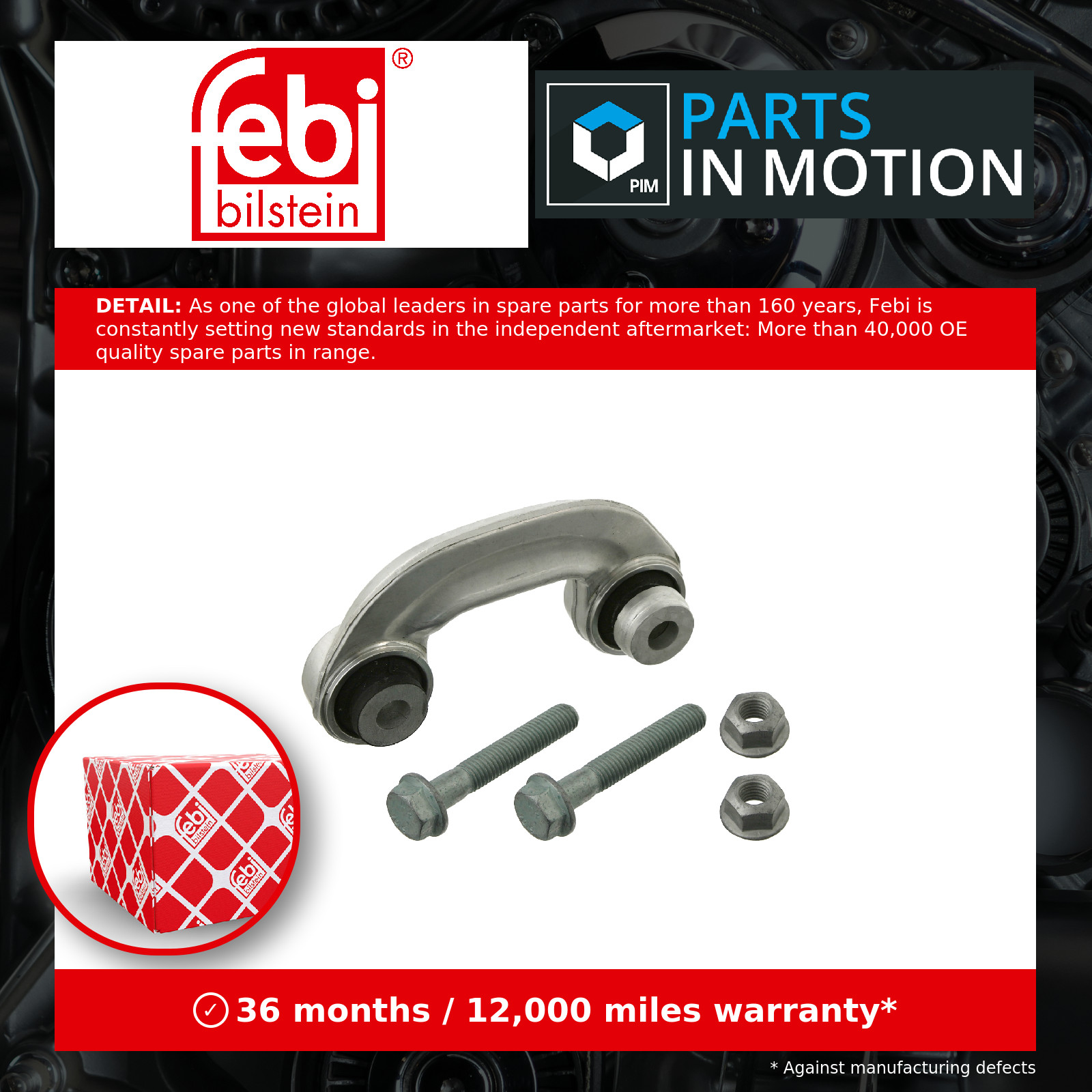 FEBI BILSTEIN 19702 Stabiliser Bar Link/Coupling Rod Front Right Fits Audi Skoda - Image 4