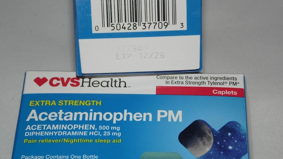Extra Strength CVS Acetaminophen PM 100 tablets x 4 Pain Reliever EXP 01/26 / 27 - Image 4 of 4