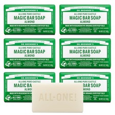 Dr. Bronner's - Pure-Castile Magic Bar Soap Almond, 5 oz, 6-Pack 