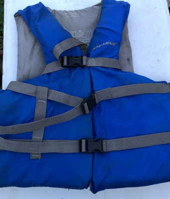 STEARNS 50N Schwimmweste AUFTRIEBSHILFE GROSSE GRÖSSE 30-52 Zoll Brustumfang Typ 3 PFD blau