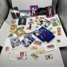 “Junk Drawer” Lot VTG Modern!! Buttons, Stamps, Sports Cards, Misc
