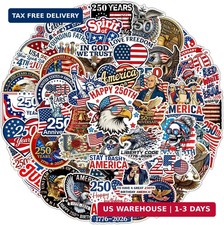 50pcs 250th Anniversary USA Stickers 1776-2026, USA Patriotic 4th of July Sticke