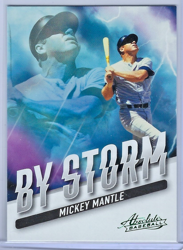 Mickey Mantle - 2022 Panini Absolute By Storm Green Card UER Error Card BYS-8