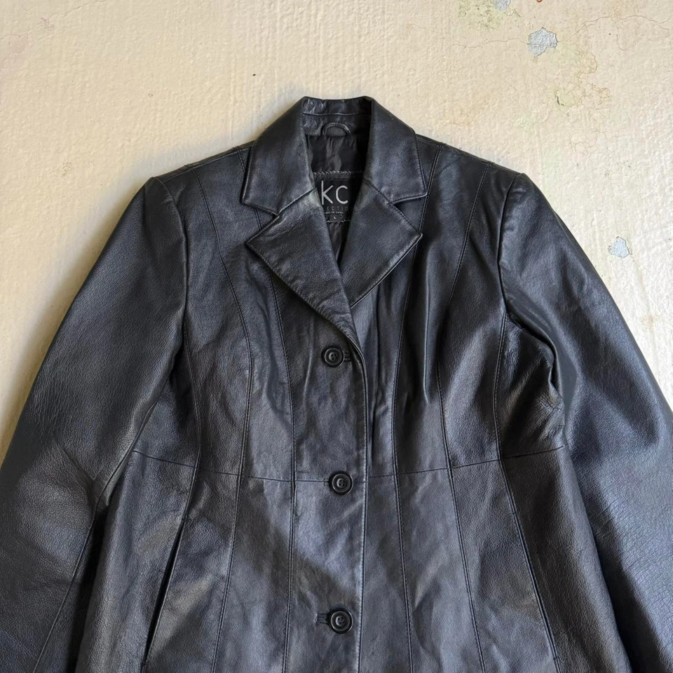 KC Collections Leather Women’s L Winter Pleated Jacket - Image 3 of 4