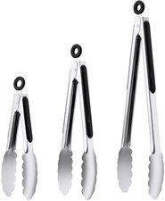 Stainless Steel Tongs Set, 7 Inch &amp; 9 Inch &amp; 12 Inch Kitchen Tongs Set Heat Resi