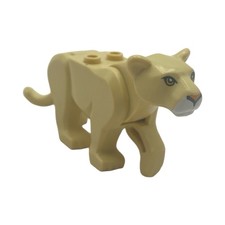 Lego MOUNTAIN LION - Dark Tan - Lioness- Large Cat Land Animal