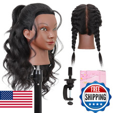Mannequin Head with Human Hair 16" Cosmetology Manikin Doll Head 100 Real Human