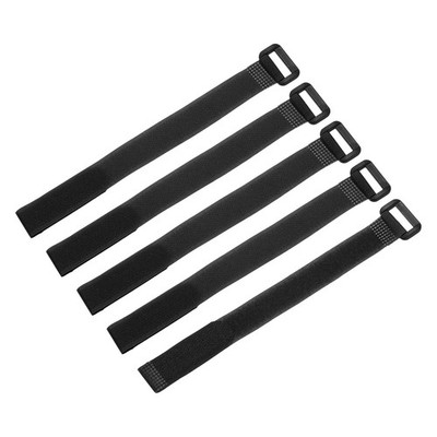 5 Pcs Battery Tie Down Straps, 0.8'' x 10'' Black Nylon Hold Down Hook Loop Strap
