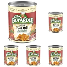 Chef Boyardee Mini Beef Ravioli, Microwave Pasta, Canned Food, 15 oz. (Pack of 5
