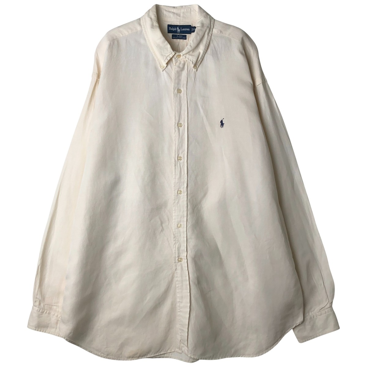 Used Ralph Lauren BLAKE long-sleeved linen button-down shirt men's size XXL