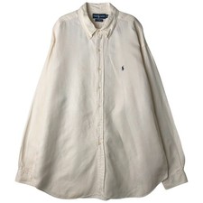 Used Ralph Lauren BLAKE long-sleeved linen button-down shirt men's size XXL