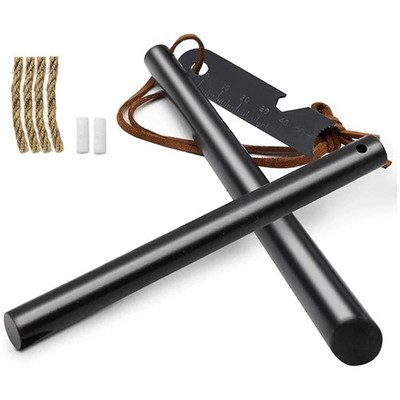 2-Pack Ferro Rod Fire Starter Kit w/6-in-1 Tool & Tinder - Survival Camping
