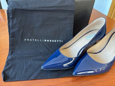 FRATELLI ROSSETTI, Echt Leder, Lack, blau, Gr. 38, neuwertig, OVP, Schuhbeutel