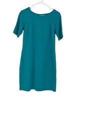 Talbots Women’s Dress Teal 6p boat neck raglan short sleeve rayon/nylon back zip