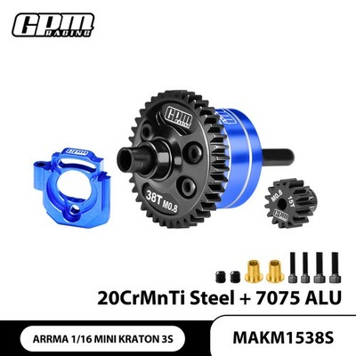 GPM Alloy Mid Diff Gear + Motor Mount + 15T for ARRMA MINI Kraton 38T/0.8