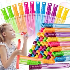 Jumlys 48-Pack Big Bubble Wands - 6 Colors, Bulk Party Favors for Kids