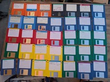 Vintage 3.5" Floppy Disk Lot of 46 Mixed Colors 1.44MB PC Storage