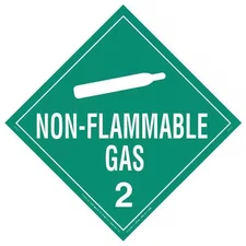 Labelmaster 19Ua75 Dot Container Placard, Non-Flammable Gas, Vinyl, 10-3/4" W X