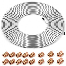 25Ft 3/16" Upgraded Zinc Coated Steel Brake Line Tubing Kit, Robust Reliable Hyd