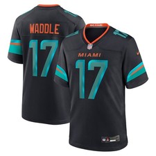 Miami Dolphins Jaylen Waddle Nike Blue 2025 Rivalries Collection NFL Game Jersey