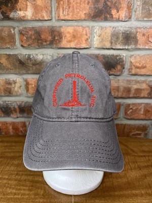 Certified Petroleum Inc Oil Gas Well Operator Grey Red Logo Strapback Dad Hat