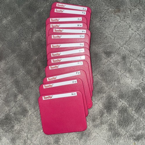 Lot 35 Sizzix Sizzlits Dies Upper + Lower Case Alphabet Set Numbers Symbols Red - Picture 6 of 10