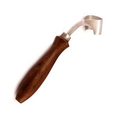 Horse Farrier Tool Swiss Hoof Oval Loop Knife Sharp Edge Steel Blade Wood Handle