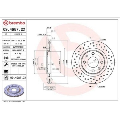2x BREMBO Bremsscheibe Bremsscheiben Satz Bremsen XTRA LINE - Xtra Hinten