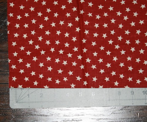 cotton quilting fabric 18" piece small stars red cream americana - Picture 3 of 4