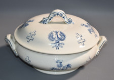 LUNEVILLE FAIENCE Keramik antik Kleine Suppenterrine Fach #G2V